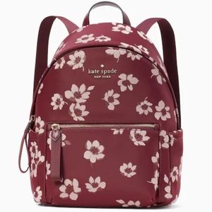 Kate Spade Chelsea Nylon Medium Backpack Deep Berry NWOT